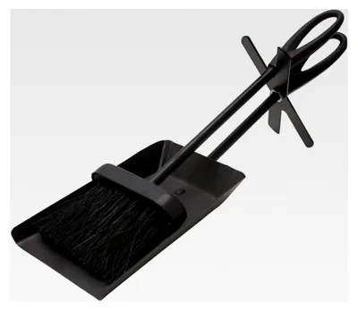 Produktbild von Kaminbesteck mit Bürste und Schaufel, 38 cm, Gusseisen-Griffe, Reinigungswerkzeuge für Kamin, Herd, Grill und Feuerstelle