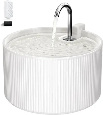 Imagen del producto de Fuentes de agua para gatos de cerámica, 2,2 litros, antibacterianas, para uso en interiores