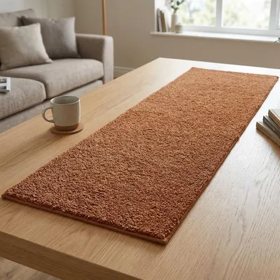 Produktbild von Tischläufer "Terra" in flauschiger Teddyfell Optik, 40x140 cm, Mitteldecke