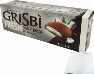Produktbild von Grisbi Cocco, Kekse mit Kokosnuss Füllung (135g Packung) + usy Block