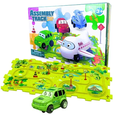 Immagine prodotto di Puzzle ferroviario interattivo per bambini da Puzzle Logic Tracks Dinosaur 15pcs.