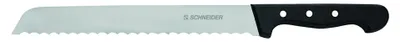 Produktbild von Küchenmesser aus Chrom-Molybdän-Stahl mit Wellenschliff und Fingerschutz, 26 cm