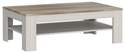 Couchtisch DURO 120 x 75 cm Optik Pinie weiß / Eiche antik