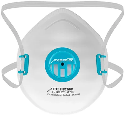 Produktbild von 10 Stück ACE ProTec FFP2-Masken - Einweg-Staubschutzmaske mit Ventil - EN 149 - Staubmaske gegen Holz- & Metallstaub – Größe 10 stück (1er Pack)