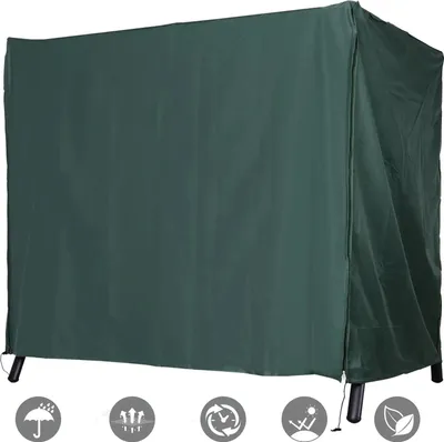 Obrázok produktu pre Kryt na záhradnú hojdačku, ochranný obal na hojdačku typu Hollywood, vodovzdorný, s ochranou proti slnku, farba Oxford Green, rozmery 177 x 114 x 152 cm, 177 cm, tmavozelená