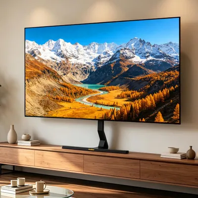 Produktbild von Tischstandfuß Universeller Tisch-TV-Ständer TV Monitor Standard Fernseher Standfuß Universal Höhenverstellbar Halterung 40-75 Zoll VESA 200x200 bis 60