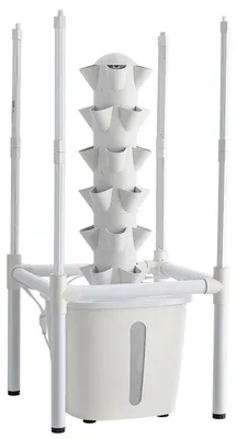 Productafbeelding van Hydroponische toren, 30 plantplaatsen, 6 niveaus, hydroponisch kweeksystem met LED-groeilamp en app-bediening, verticale thuis tuin met 20 liter waterreservoir en pomp, plantcontainer voor kruiden, fruit en groenten voor binnen