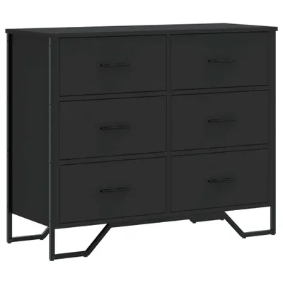 Zdjęcie produktu dla vidaXL Komoda z szufladami czarna 91x35,5x74,5 cm materiał drewnopochodny
