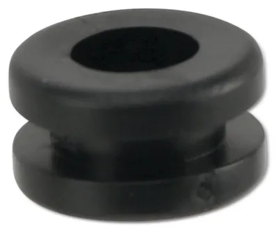 Zdjęcie produktu dla Przejściówka kablowa PVC, miękka, czarna, grubość płyty 3 mm, średnica otworu 7,8 mm, otwarta, 1 sztuka