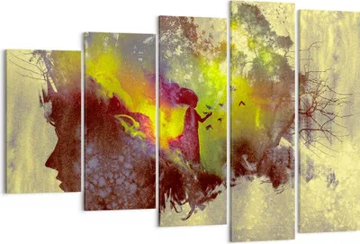 Produktbild von Bild auf Leinwand - Leinwandbild - Gesicht Grafik Abbildung Mädchen - 150x100cm - Wand Bild - Wanddeko - Leinwanddruck - Bilder - Kunstdruck - Leinwand bilder - Wandkunst - EG150x100-3195