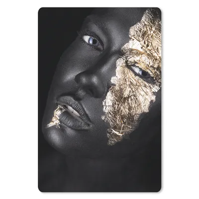 Produktbild von MuchoWow® Mauspad Mousepad Frau - Gold - Schwarz - Farbe - Luxus 18x27 cm - Mousepads - Maus Mat - Pad - Mausunterlage