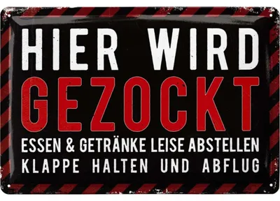 Produktbild von Retro Blechschild, Gaming Schild, HIER WIRD GEZOCKT Türschild bitte nicht stören, Gamer Geschenk - Gaming Zone - lustige Deko Jugendzimmer