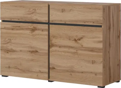 Zdjęcie produktu dla Komoda CROSS 2D2S 119cm dąb wotan/czarna