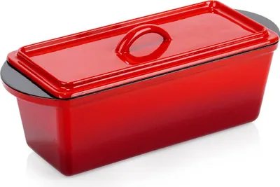 Image de Vilde | Moule à pain - Moule à pain avec couvercle - en fonte - 35 cm - 3 l - Rouge - CAST ENAMEL