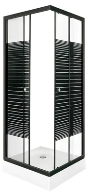 Zdjęcie produktu dla Kabina prysznicowa Kerra Pico Black STR 90cm, z brodzikiem
