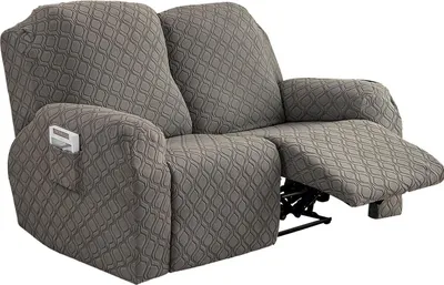 Produktbild von Relaxsofa Hussen, Bezug für Relaxsessel, 6-teiliges Stretch Sofa Überwurf Weich Jacquard Sesselbezug Sofahusse mit Tasche für 2 Sitzer,Taupe