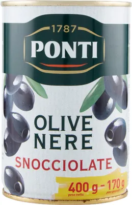 Image de Olives noires Ponti, décortiquées, 400 g