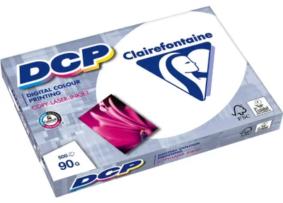 Produktbild von Clairefontaine 1834C Druckerpapier DCP Premium Kopierpapier für farbintensiven Bilderdruck, DIN A3, 29,7 x 42cm, 90g, 1 Ries mit 500 Blatt, Weiß