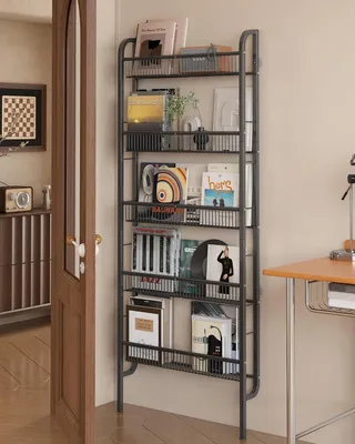 Immagine prodotto di Scaffale da bagno verticale, 5 ripiani, nero, per camera da letto