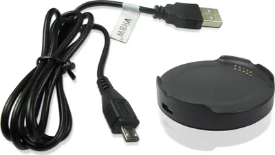 Produktbild von vhbw USB-Ladestation kompatibel mit LG Smart Watch W110 Smartwatch - Ladeschale mit Aufladekabel, 12 cm Schwarz