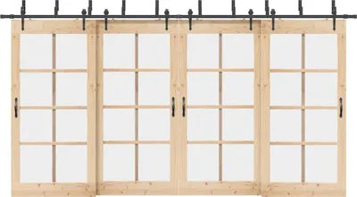 Produktbild von vidaXL Schiebetürbeschlag-Set 427 cm Stahl Schwarz