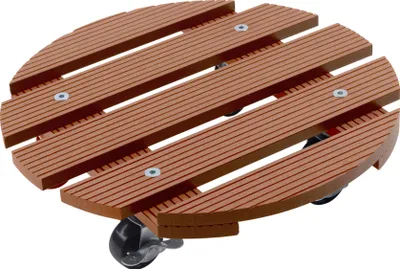 Produktbild von Metafranc WPC-Pflanzenroller Ø 300 mm 60 kg Tragkraft Braun PP-Räder Feststeller