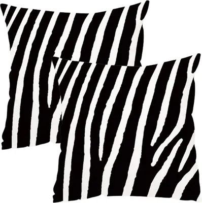 Produktbild von 2er-Pack Kissenbezug, Schöner Leopard, Zebra, Milchkuh, Giraffe, Muster, Tierdruck, Dekorativer Kissenbezug, 45 Cm X 45 Cm, Kissenbezug Für Bettcouch