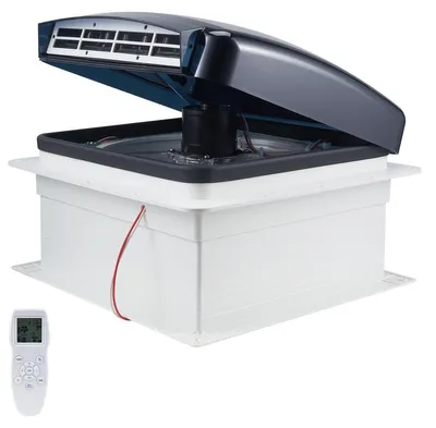 Produktbild von VEVOR Wohnmobil Ventilator, 14 Zoll Wohnmobil Dachventilator 12V, Leistungsstarker 10-Gang Umkehrventilator mit Fernbedienung, Eingebauter Regenschutz, Strombetriebene Oberabdeckung, 12 Zoll Ventilatorblatt, Passt in 14 x 14 Zoll Dachöffnungen, Ja
