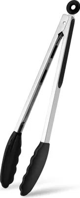 Küchenzange 39 cm, Edelstahl mit Silikon, hitzebeständig, antihaftbeschichtet