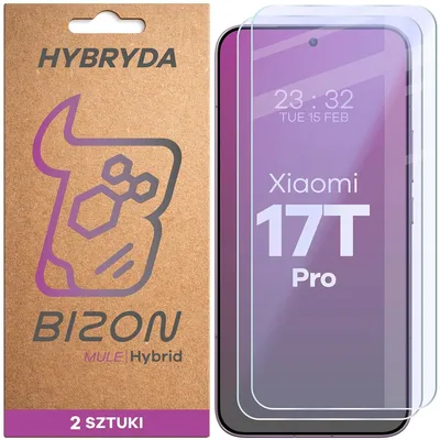 Produktbild von 2x Flexibles Hybridglas für Xiaomi 17T Pro, Bizon Hybrid Mule Duo