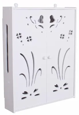 Routerhalter, schwebende Ablage, 50x42x10 cm, Weiß-B