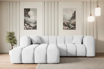 Produktbild von ALTDECOR Ecksofa in L-Form OLEA-L1 - 231x173x74 cm Weiß - Corner Sofa Bett Eckcouch Couch Wohnlandschaft Cauchsofa