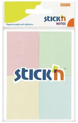 Obrázek produktu pro Bloček samolepicí Stick'n Hopax, 38x51 mm, 4 pastelové barvy, 50 lístků