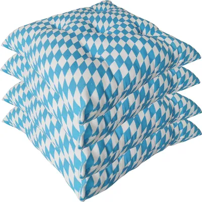 Produktbild von Stuhlkissen Genua 38x38 cm 4er Pack Sitzkissen mit Steppung, Farbe:Bayrische Raute
