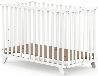 Produktbild von GEUTHER Kinderklappbett Mayla | 60 × 120 cm | Faltbares Kinderbett | 3-fach höhenverstellbar | Mit Rollen | Weiß | Bis 20 kg