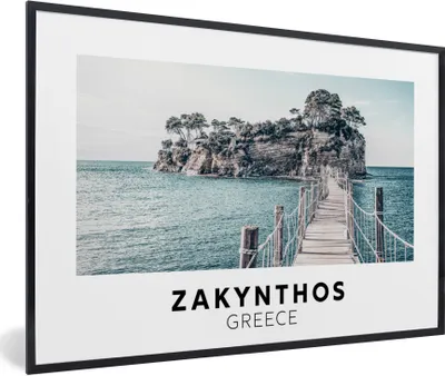 Produktbild von MuchoWow® Gerahmtes Poster Zakynthos - Griechenland - Meer 30x20 cm - Poster mit Schwarzem Bilderrahmen Wandposter Rahmen Foto Bilder - Kunstdruck - Bild-Poster