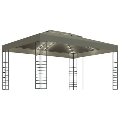 Produktbild von vidaXL Pavillon mit LED-Lichterkette 3x4 m Taupe