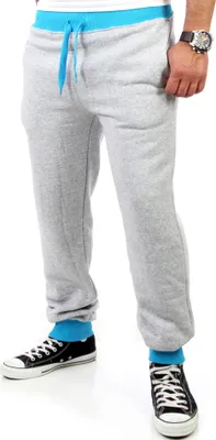 Produktbild von Reslad Herren Athletic Sweatpant Jogginghose RS-5100 Grau-Türkis S