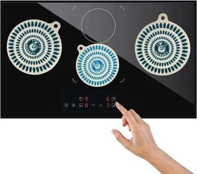 Image de Tapis de protection pour plaque à induction, antidérapant et résistant aux rayures, lot de 4