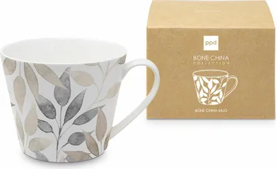 Immagine prodotto di PPD Scandic Leaves white Bone China Mug, Tasse, Becher, Kaffeebecher, Teetasse, Bone China, 400 ml, 163602356