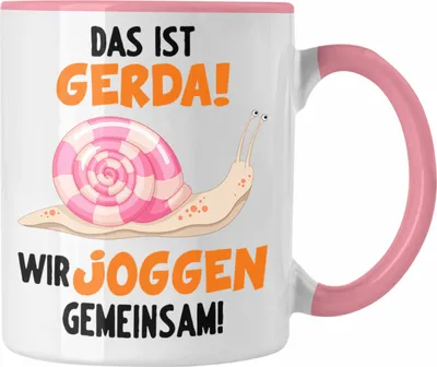 Produktbild von Trendation - Das Ist Gerade Wir Joggen Gemeinsam Tasse Geschenk Frauen Humor Witzige Tasse Kollegin Geschenkidee (Rosa)