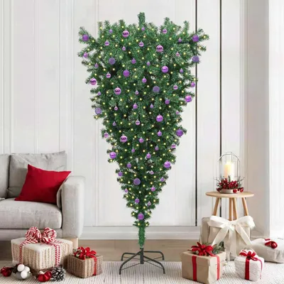 Obrázok produktu pre Maison Exclusive – Umelý vianočný stromček s guľami, zelený, 210 cm, PVC