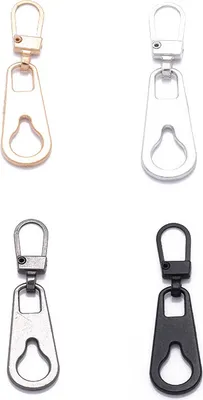 Produktbild von INF Metall Reißverschluss Zipper Ersatz Set 4 Farben Oval 3,5x3x3cm für Kleidung und Taschen Modell 10
