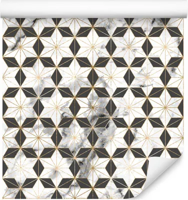 Zdjęcie produktu dla Tapeta Dekoracja Nowoczesny Geometryczny Wzór MARMUR Ozdoba do Salonu z efektem 3D