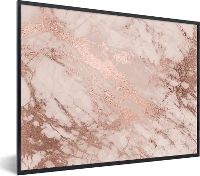 Produktbild von MuchoWow® Gerahmtes Poster Marmor - Rosa - Luxus - Marmoroptik - Glitzer - Design 40x30 cm - Poster mit Schwarzem Bilderrahmen Wandposter Rahmen Foto Bilder - Kunstposter - Wanddekorationen