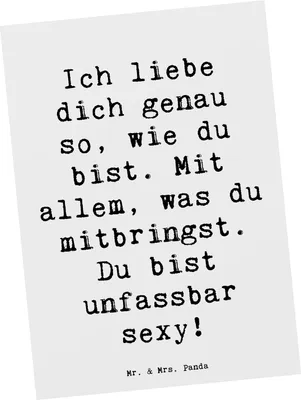 Produktbild von Mr. & Mrs. Panda Postkarte Spruch Sinnlichkeit lieben - Weiß - Geschenk, Gefühl, Gefühle, Wohlbefinden, Sanftheit, Ansichtskarte, bildkarte, Postkarten, Grußkarte, Zitat