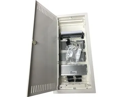 Produktbild von Hager Hohlwandverteiler VH48NW volta Multimedia IP30 Kunststoff Unterputz 4-reihig mit geschlitzer Stahlblechtür weiß BxHxT 314x721x90 mm