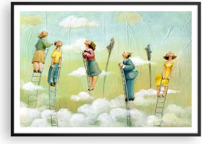 Produktbild von Gerahmtes Poster - Schwarzer Rahmen - Abstraktion modern - 100x70 cm - Wand Bild - Wanddeko - Wandbilder - Kunstposter - Wandposter - Bilderrahmen - Bilder - Kunstdruck - Wandbild - P2BAA100x70-3642