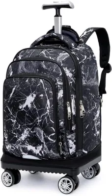 Imagen del producto de Mochila con ruedas giratorias, de 48 cm, con dimensiones de 34x21x46 cm, ideal para la escuela y los viajes