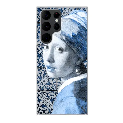 Produktbild von MuchoWow® Handyhülle Schutzhülle Hülle für Samsung Galaxy S22 Ultra Mädchen mit Perlenohrring - Vermeer - Delfter Blau Silikon Softcase Handy Hülle - Abbildung
